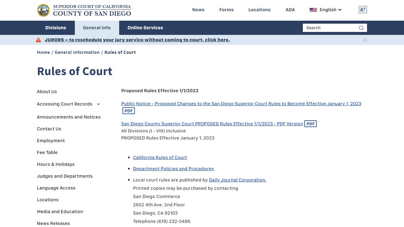 Rules of Court | Superior Court of California - County of San Diego